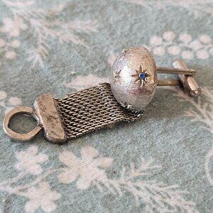 Vintage cuff link silver tone star